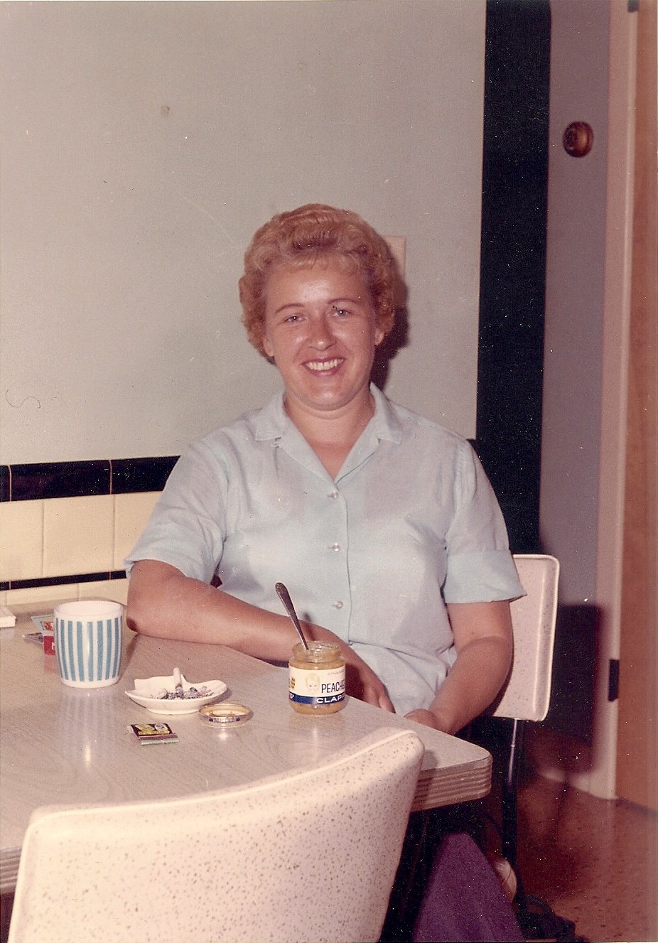 Esther at the kitchen table on South Clarendon Street in Cranston, late 1960s. Esther at the kitchen table on South Clarendon Street in Cranston, late 1960s.
